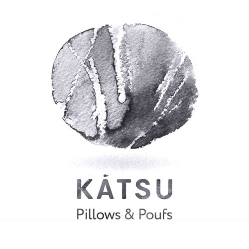 KATSU logo is a watercolor print