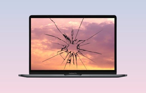 MacBook with broken screen