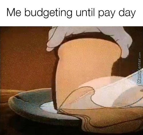 living alone meme budgeting