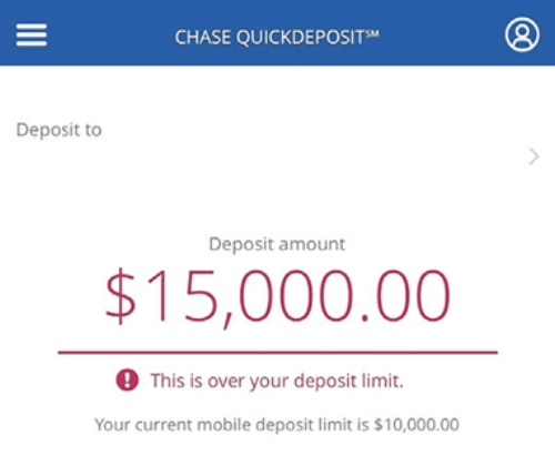 Deposit limit screenshot
