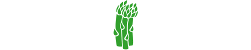 An illustration of a cluster of three bright green asparagus stalks.