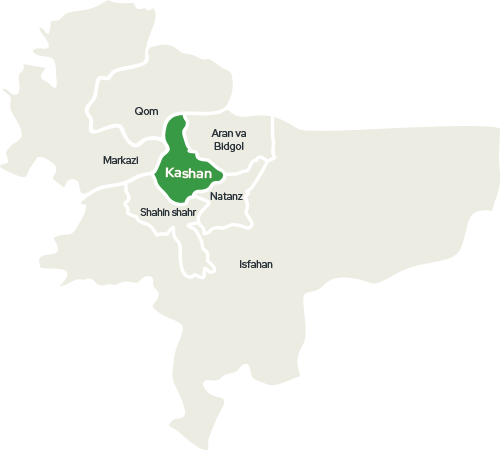 Kashan map near cities