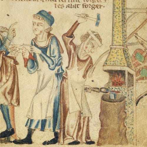 Medieval female blacksmith