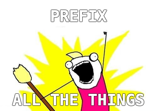 PREFIX ALL THE THINGS (meme with very energetic cartoon)