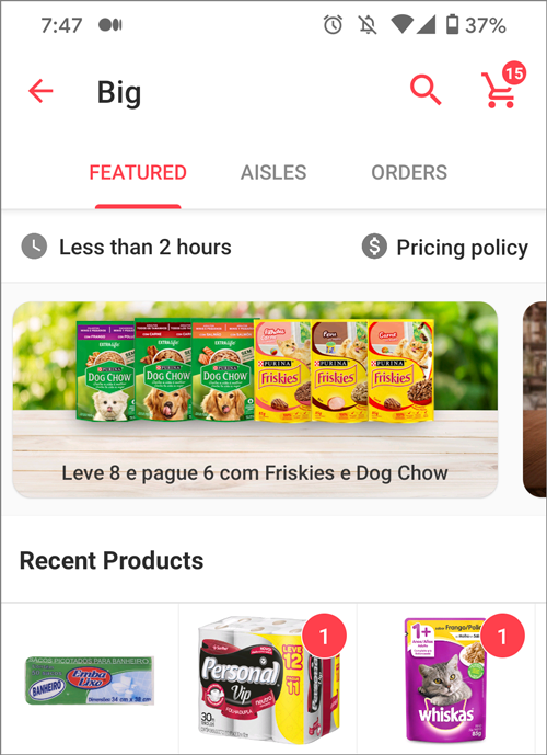 Página de supermercado do Cornershop — Google Play 2021