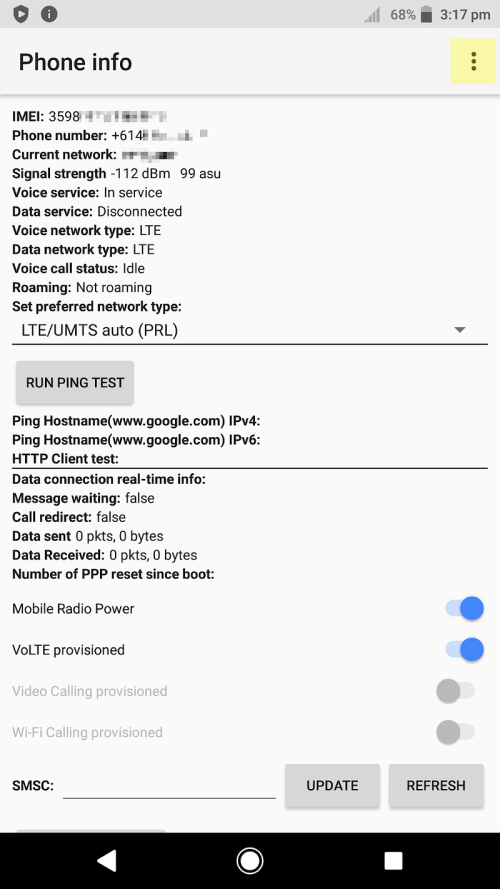 Android Phone Info Screenshot