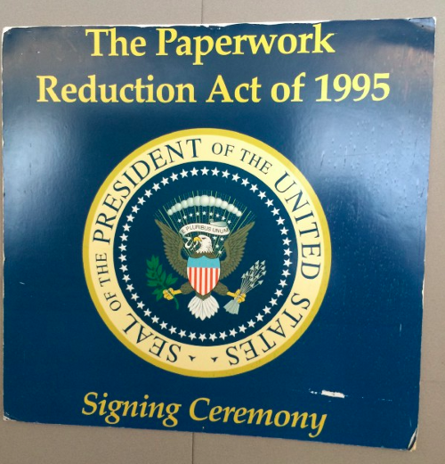 Paperwork Reduction Act of 1995 aged sign