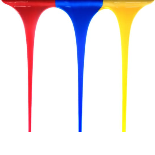 paint dripping showing the three primary colors, red, blue and yellow.