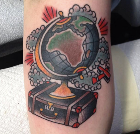 world globe tattoo designs