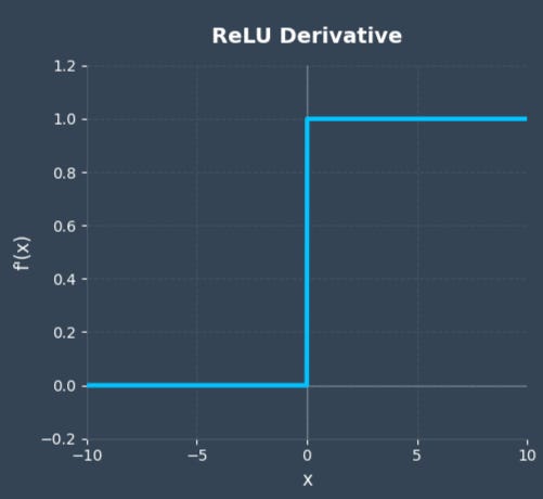 Derivative of the ReLU function