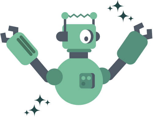 A celebratory Instabot: A robot that takes on the role of the game’s guiding character.