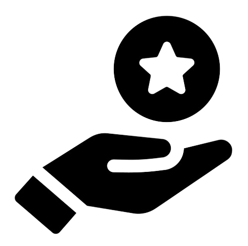 A hand holding up a star representing feedback and recommendation algorithms