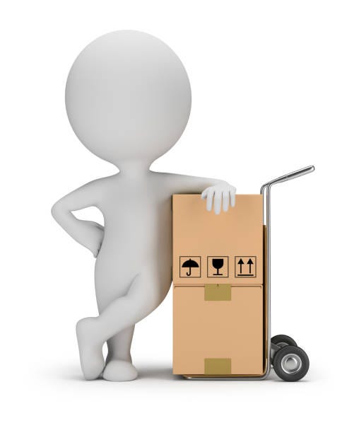 3d Clip art image representing the delivery of packages