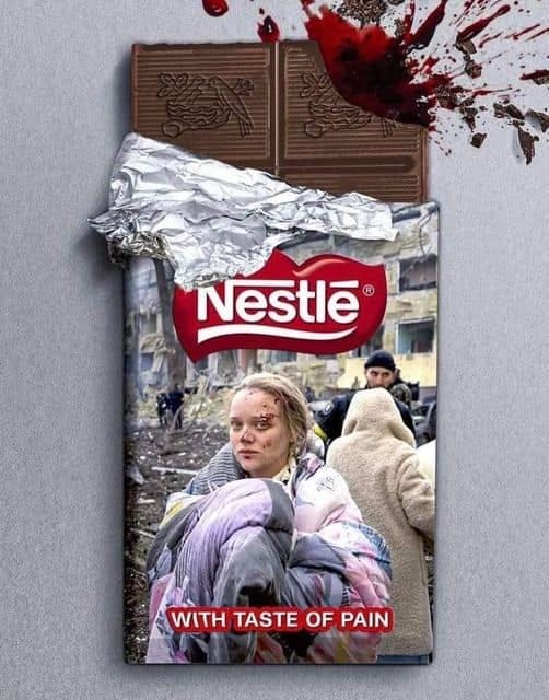 Nestlé chocolate with added bitterness of Putin’s war crimes