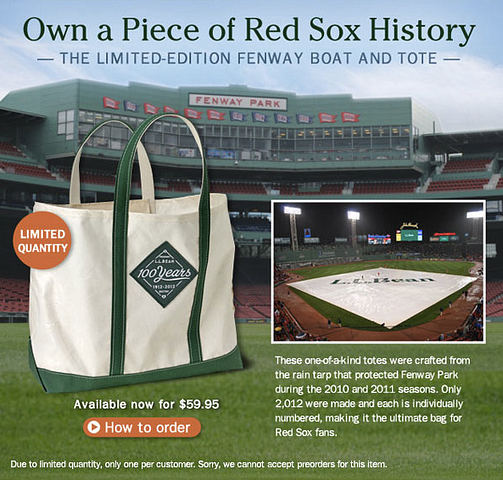 Fenway Boat & Tote from the Boston Red Sox