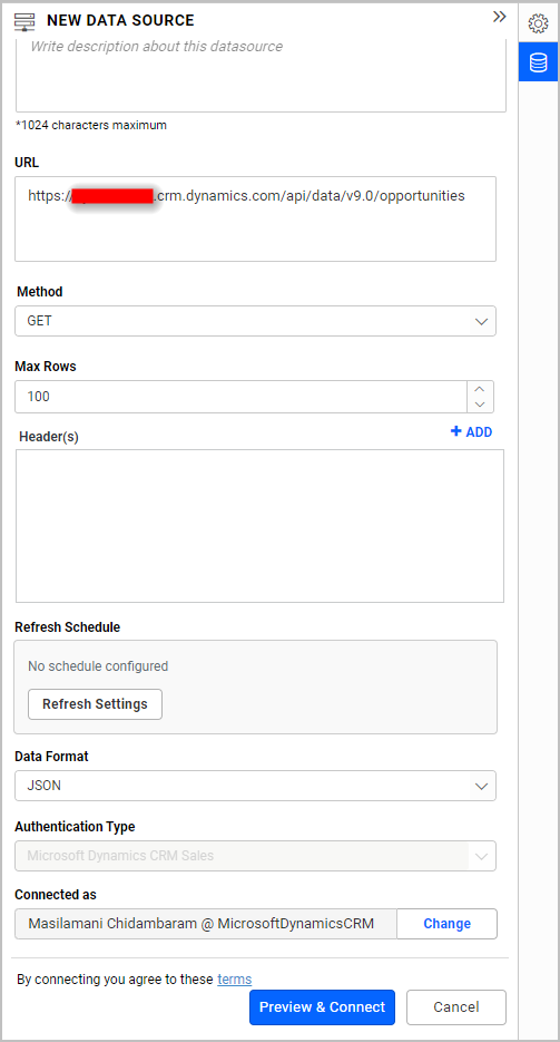 Microsoft Dynamics CRM Sales Connection Window