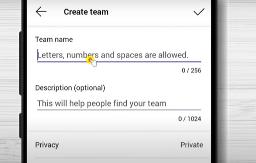 How do you create a team on Microsoft Teams on Android?