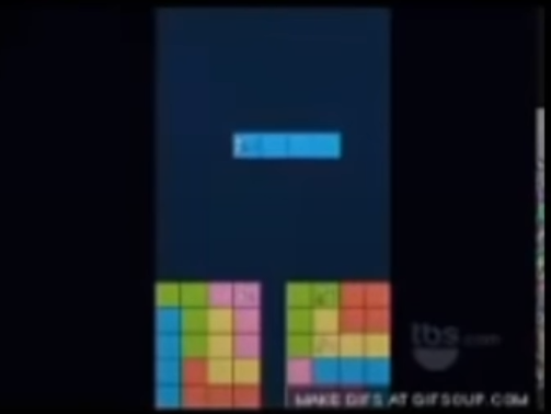 An frame from a Tetris gif Mohammad used as a facecam