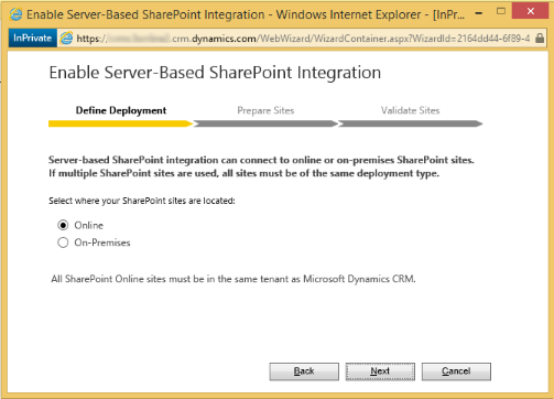 Configure Dynamics 365 and SharePoint Integration
