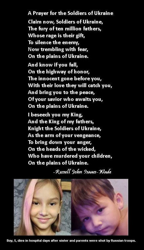A Prayer for the Soldiers of Ukraine. Composition by Russell John Isaacs-Wade