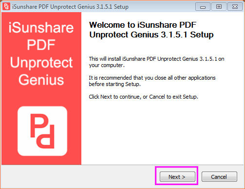 install iSunshare PDF Unprotect Genius
