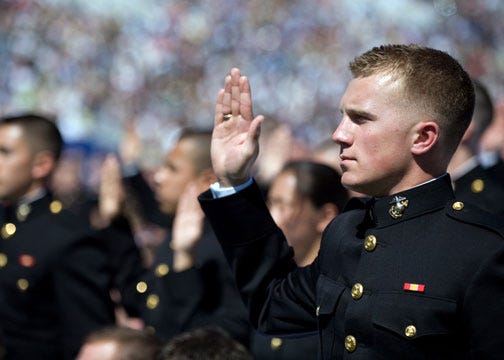 A new 2nd Lt takes the oath