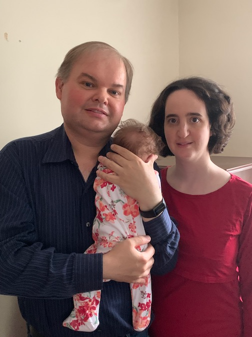 Me, my husband David, and our new daughter Ruth. Image mine.