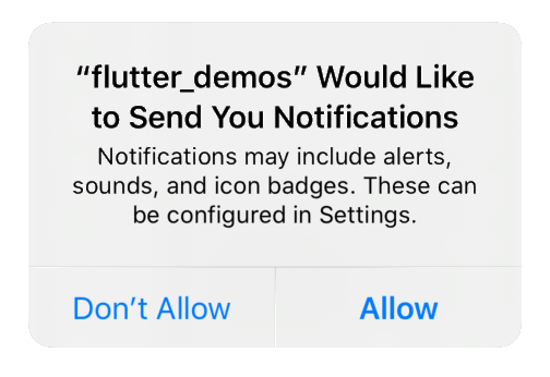 Notification Permission in iOS using Flutter