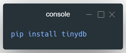 Console command to install python tinydb library