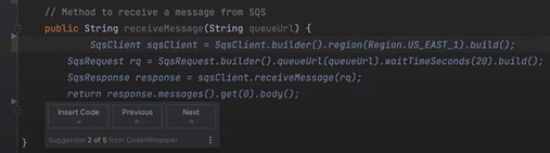 Method to receive a message from SQS