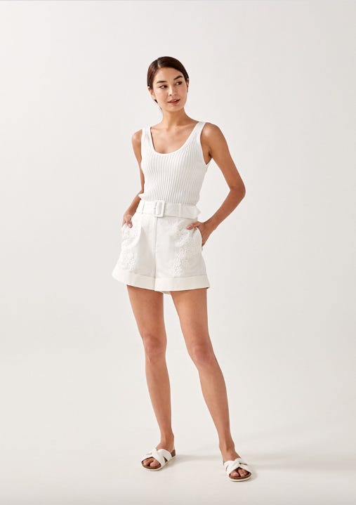 white shorts zalora