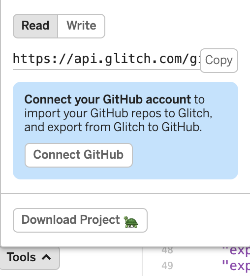 Проект на glitch.com.