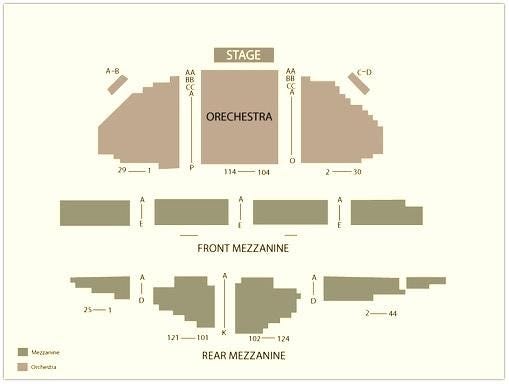 Ambassador Theater — New York seating chart (Chicago the Musical)
