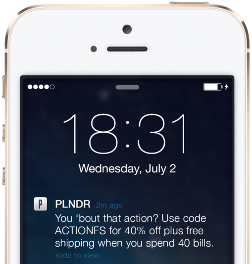 PLNDR push notification