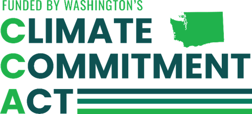 Logo that says Funded by Washington’s Climate Commitment Act