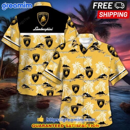 Lamborghini Tropical Coconut Hawaiian Shirt Beach Short