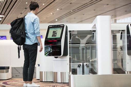 Changi airport automated baggage drop-off. Courtesy of Changi Airport Group