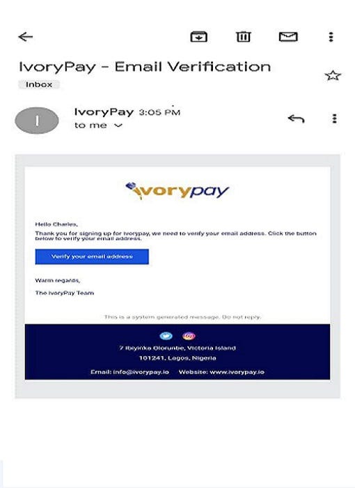 IvoryPay-verification-email-confirmation-link