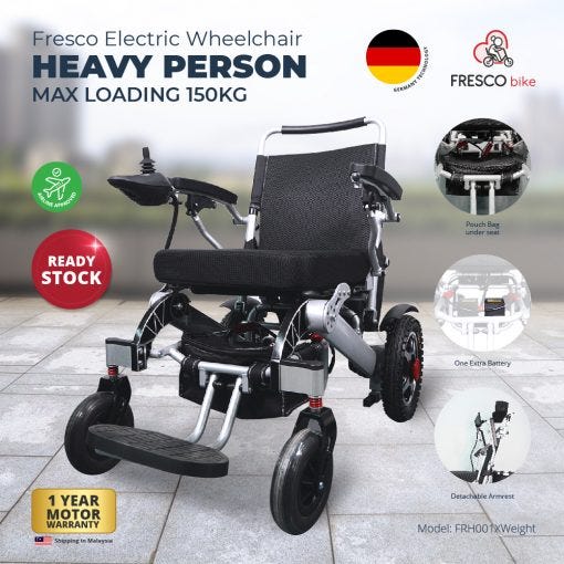 Heavy duty battery powered wheelchair
