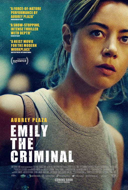 Emily the Criminal movie poster | Roadside Attractions/Vertical Entertainment