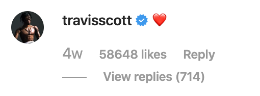 Stormi’s dad Travis commented with a heart emoji to Kylie’s Instagram post of their daughter’s costume.