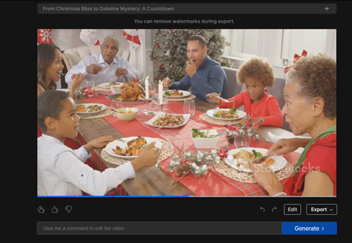 Multi-generational family eating holiday meal