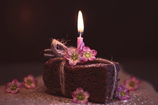 https://www.wallpaperflare.com/brownie-cake-greeting-card-pastries-birthday-candle-flowers-wallpaper-ayknr