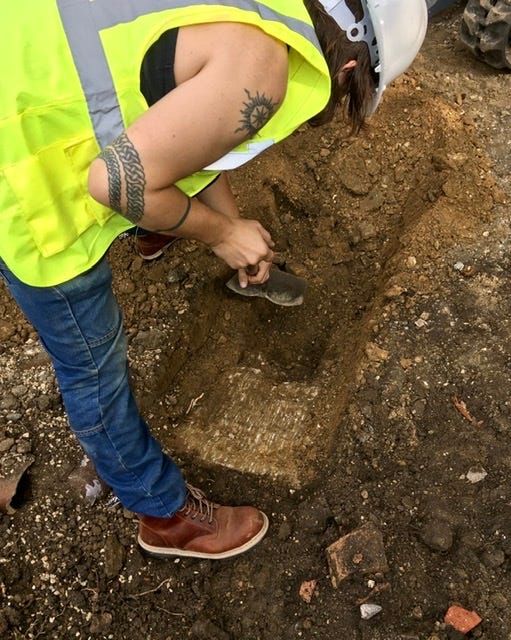 archaeological dig at Sydney Gardens
