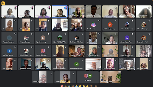 A screenshot of the attendees during the onboarding event via Google Meet