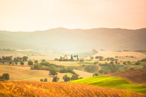 Buonconvento, near Montalcino, Tuscan hills in Italy