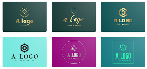 Six example logos featuring the same style and elements with slight variations