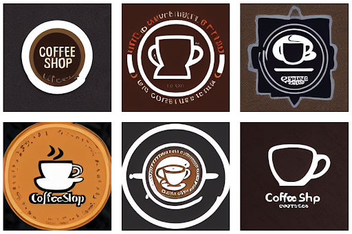 For comparison: results from laion-ai / erlich with prompt ‘A logo of a coffee shop featuring a coffee cup’