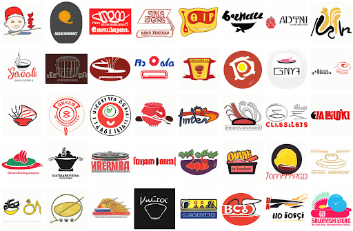 Results from our model with prompt ‘A logo of a Japanese noodle bar with a bowl of steaming hot noodles’