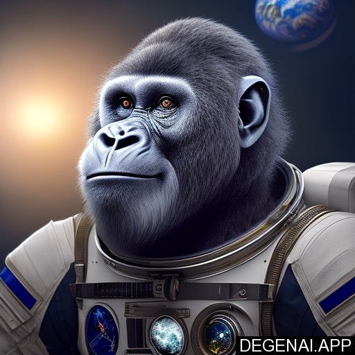 Gorilla in a Futuristic Space Suit